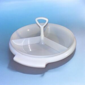 Vintage Tupperware 9-1/8" Round Divided Suzette Veggie & Dip Container WITH LID